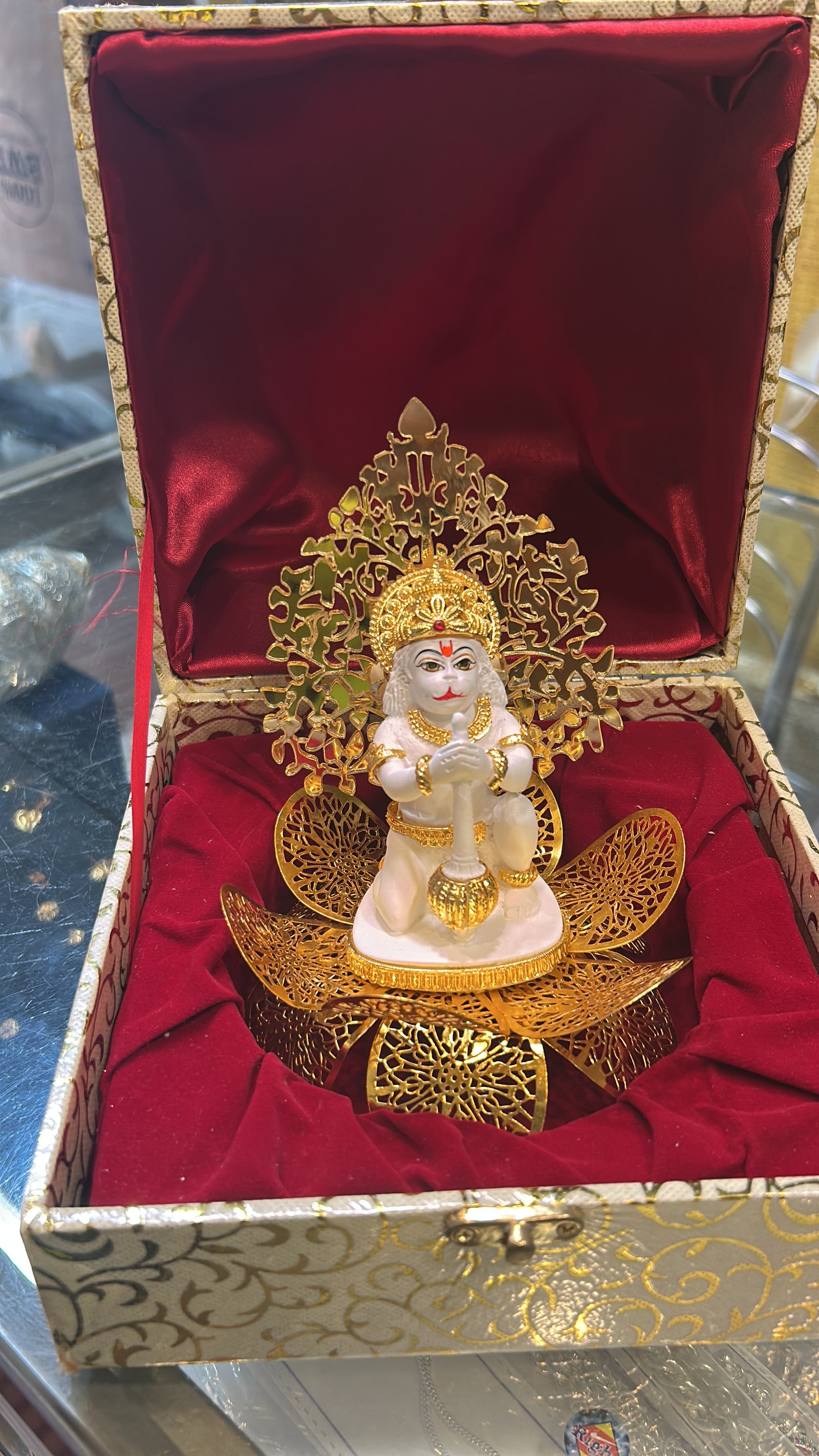 Hanuman ji idol in gold leaf 