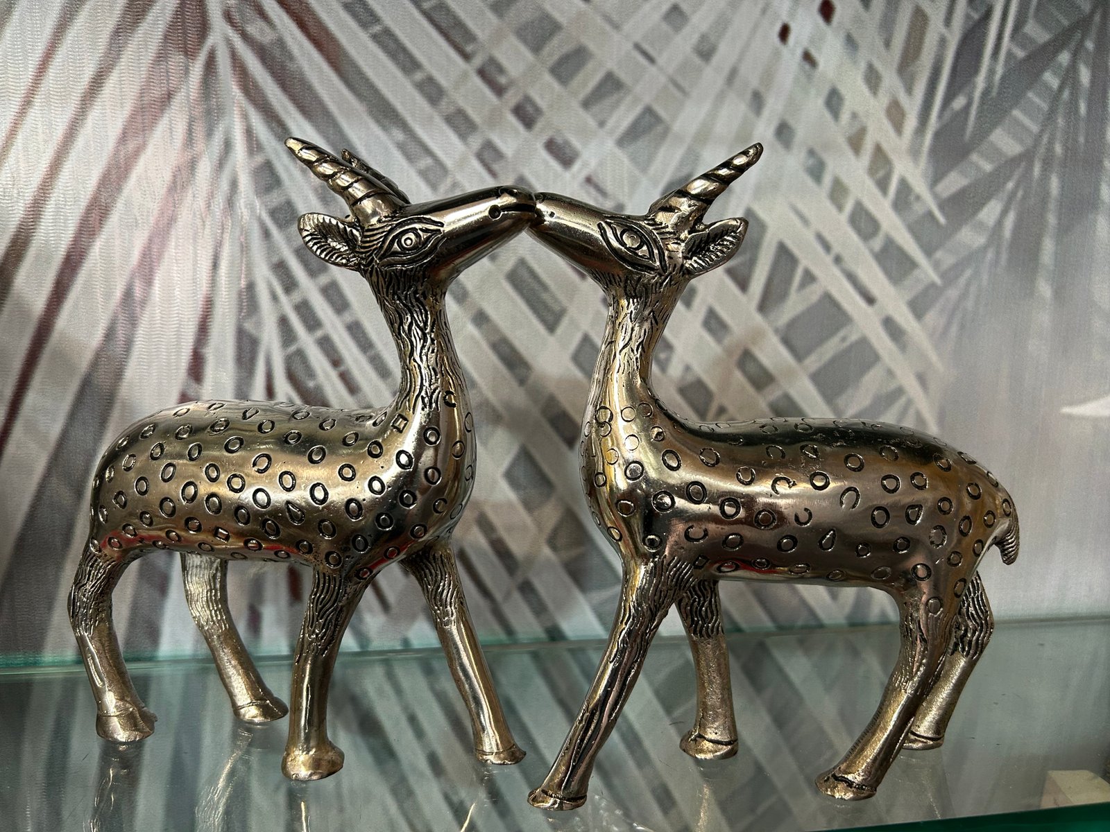 Pair of deer  in German silver 